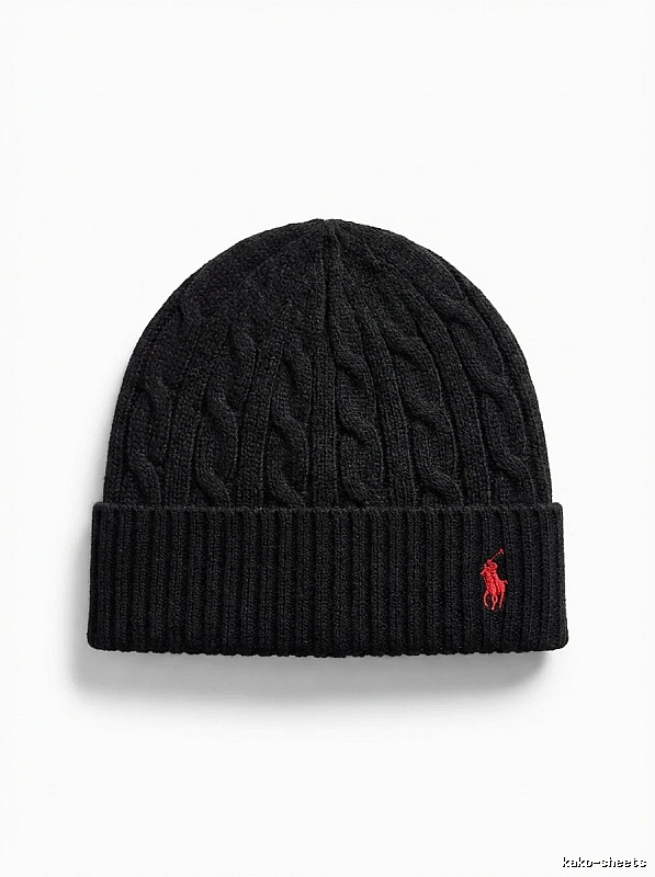 Ralph Lauren Polo Black Trendy Brand Knitted Hat