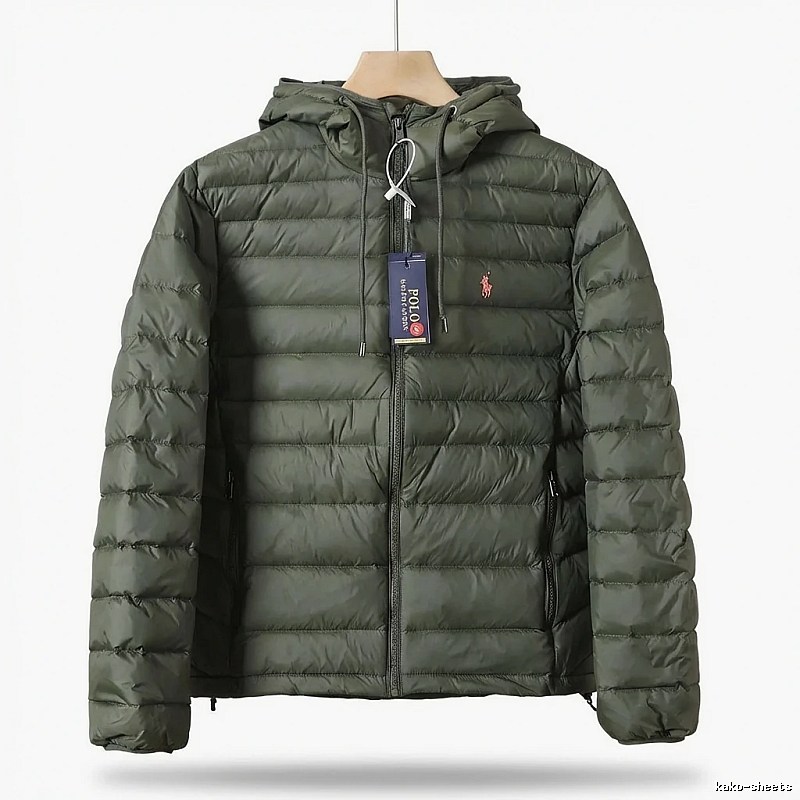 Ralph Lauren Polo casual style dark green down jacket