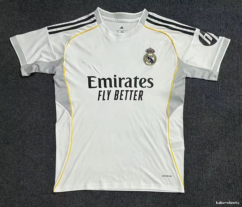 Real Madrid Classic Home soccer jersey White Football Gold for Daily Styling