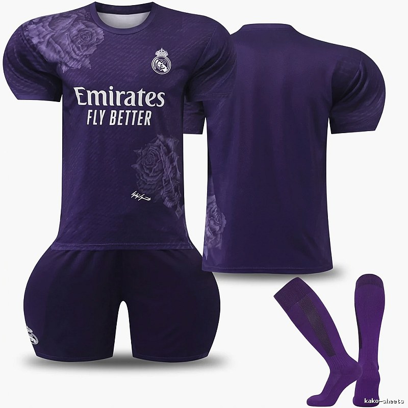 Real Madrid rose purple football uniform set