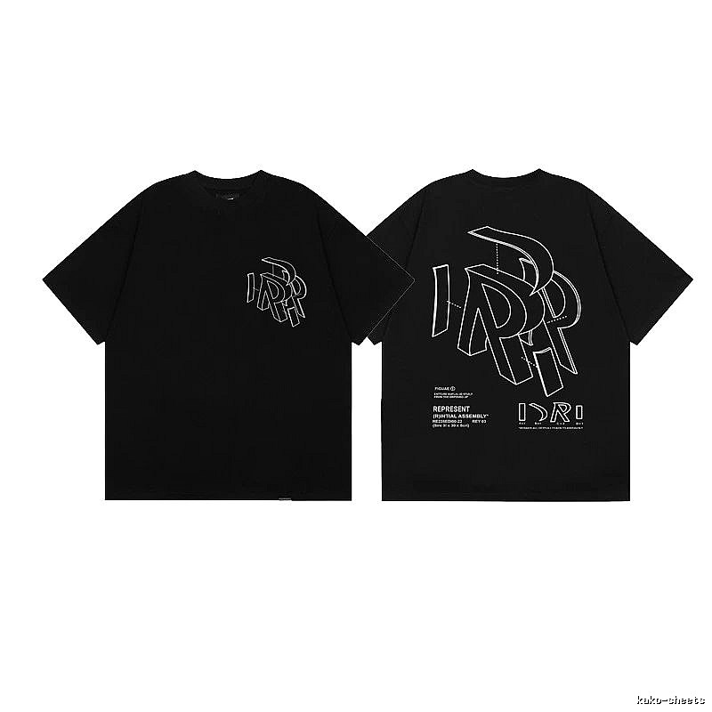 Represent Overlapping Logo Street Style Black T-Shirt
