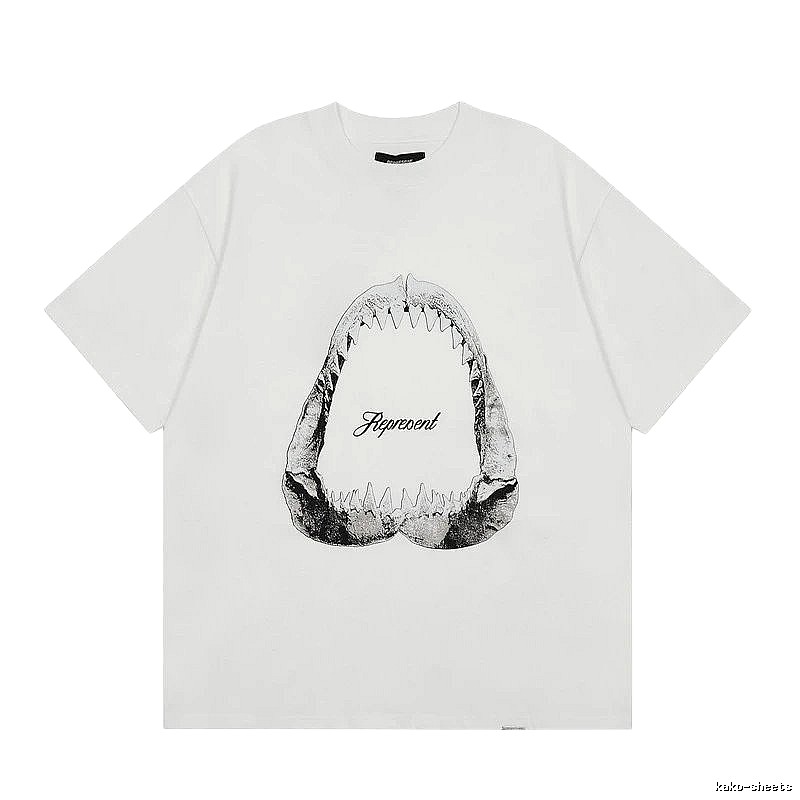 Represent Shark Jaw Print High Street Style White T-shirt