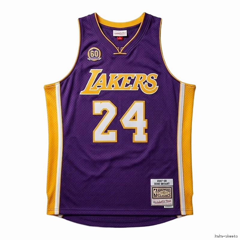 Retro purple and yellow jersey of the Kobe Lakers