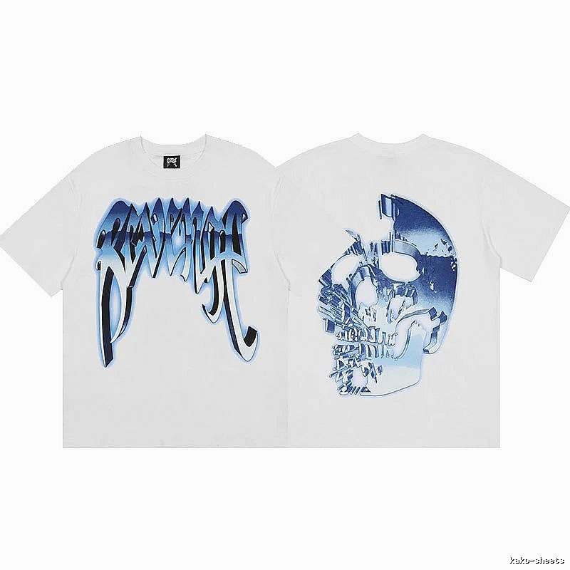 Revenge White Skull Graphic T-Shirt Active Casual