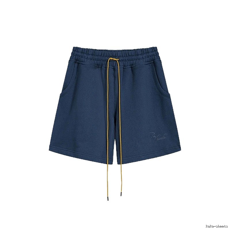 RHUDE minimalist style navy blue shorts