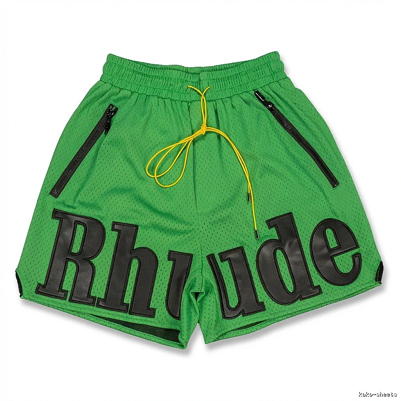 RHUDE sporty green shorts