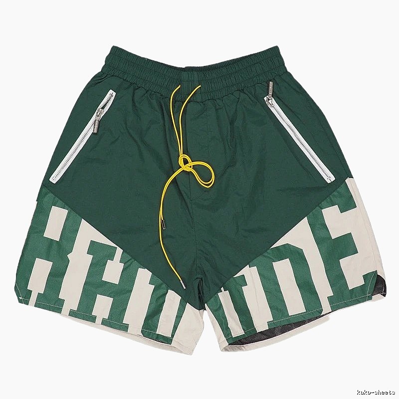 RHUDE sporty green shorts