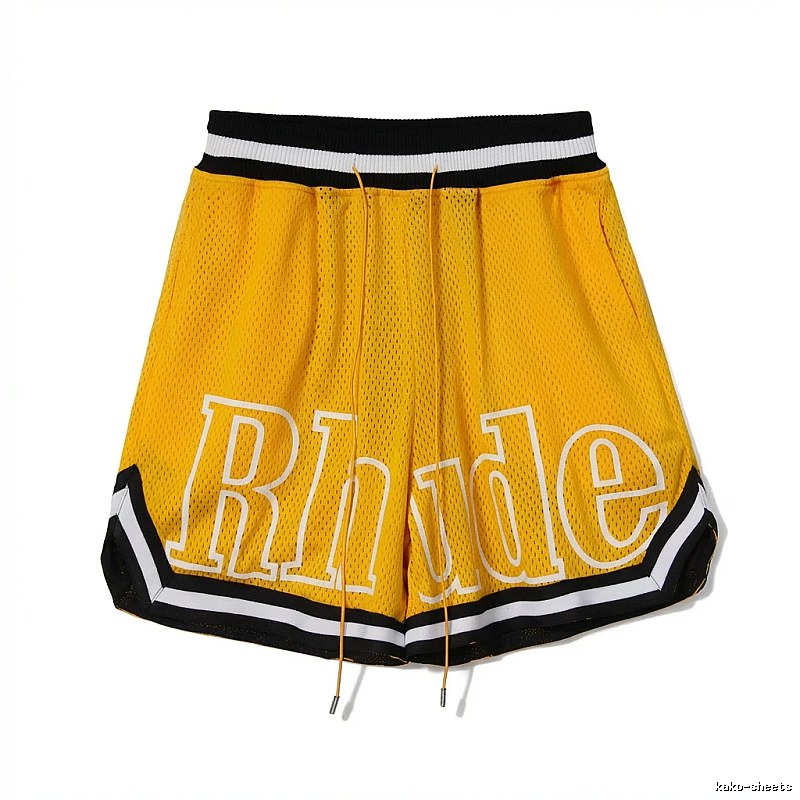 RHUDE sporty yellow shorts