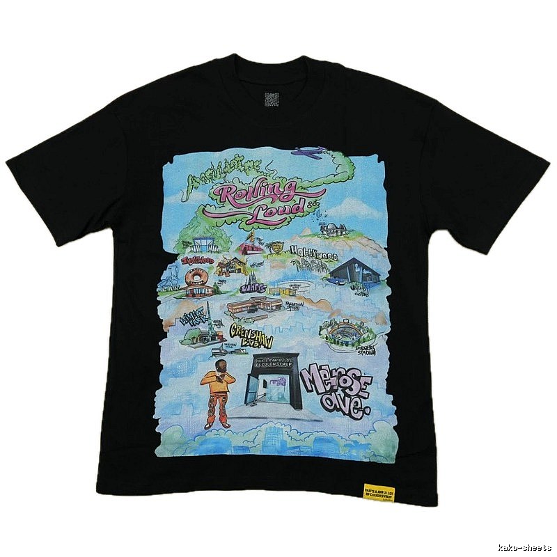 Rolling Loud Graffiti Hip-Hop Style Black T-Shirt