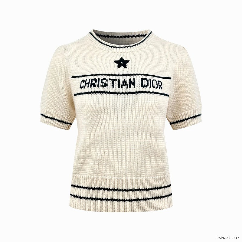 Short Sleeve Knit Sweater in Black by Dior