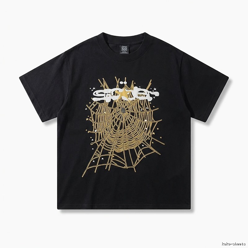 Sp5der Cobweb Print Black T-shirt