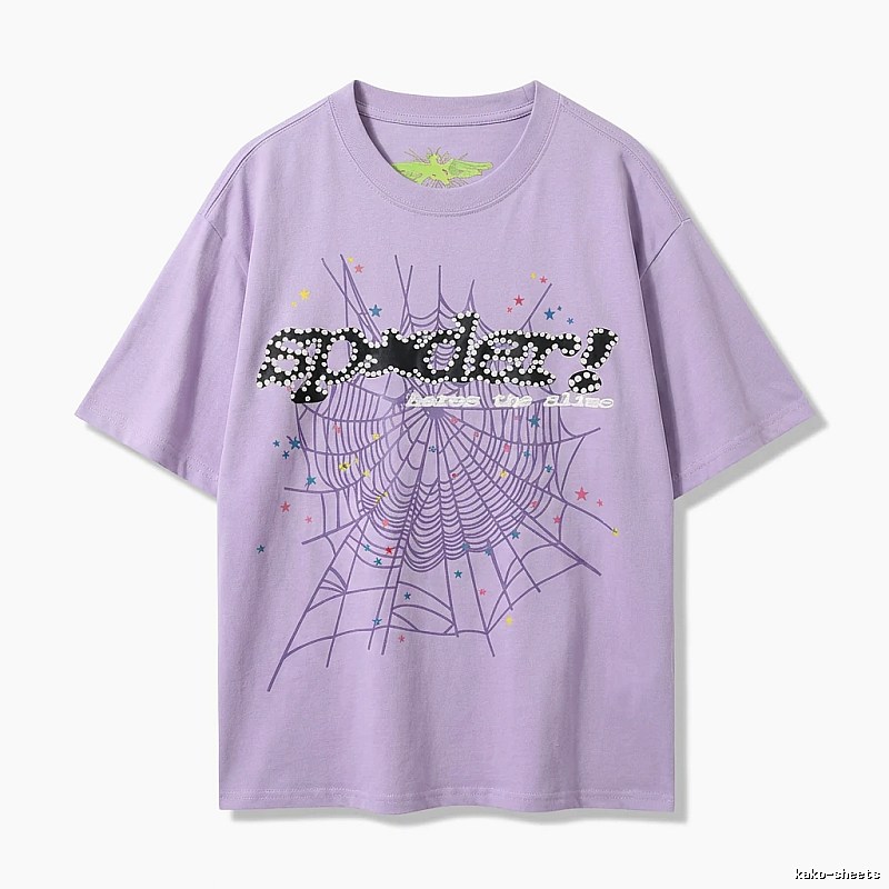 Sp5der Cobweb Style Light Purple T-shirt