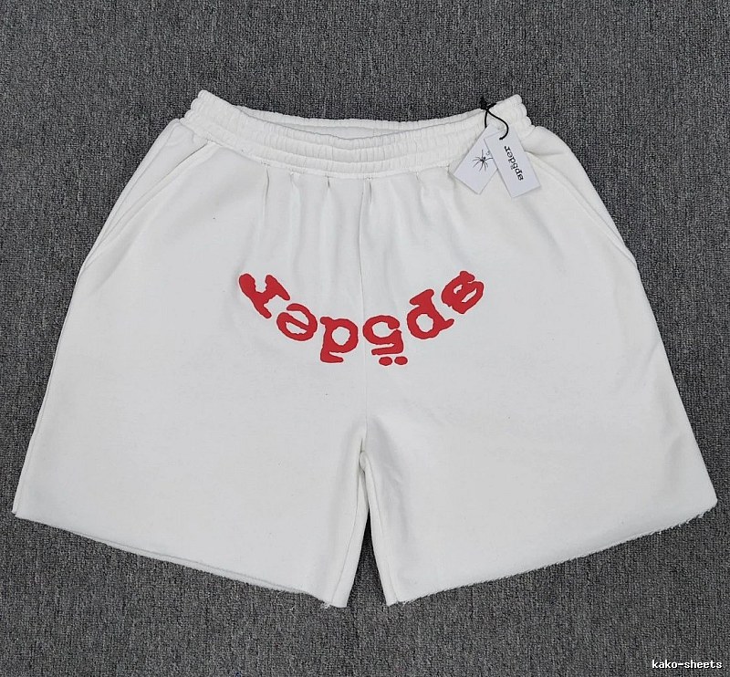 Sp5der Printed Street Style White Shorts