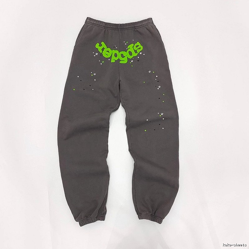 Sp5der Travel Charcoal Graphic Sweatpants