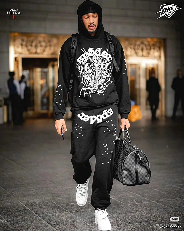 Sp5der Web Graphics Streetwear Sweatpants for casual