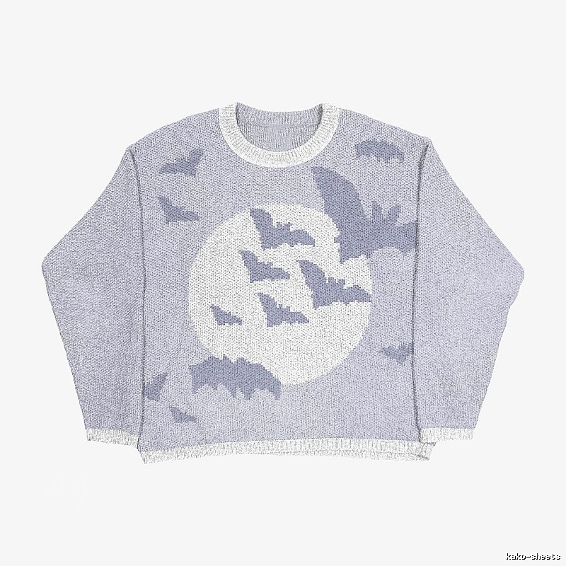 Statement Anime graphic sweater Black Knit Top for Easy Pairing