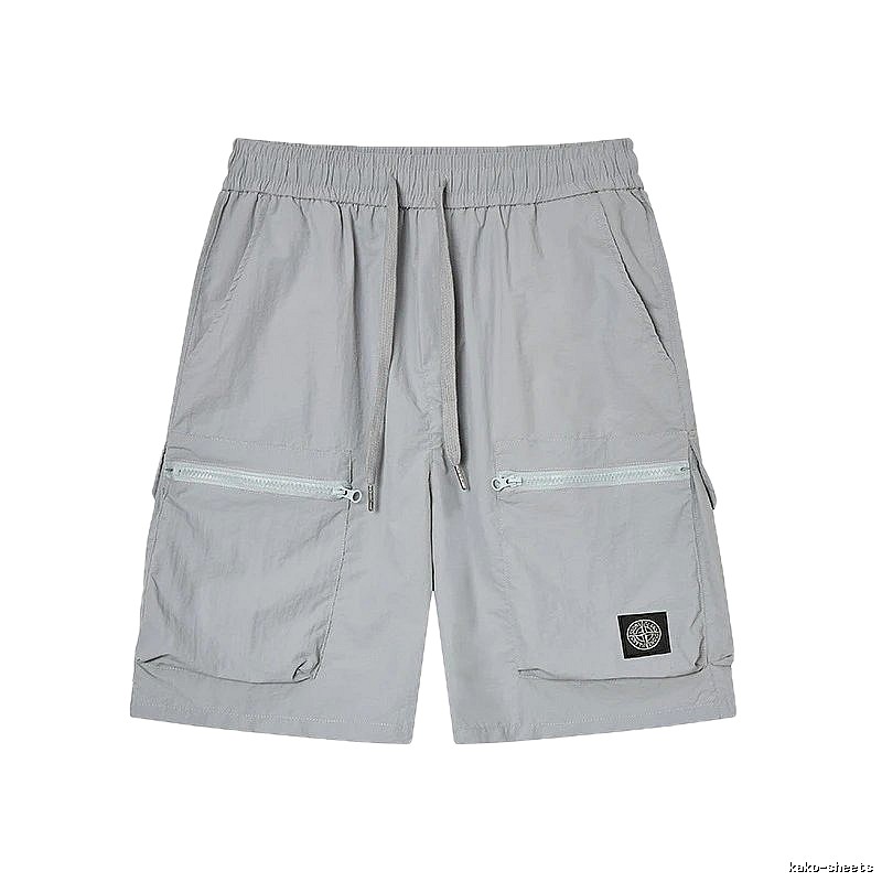 Stone Island Badge Street Style Light Grey Cargo Shorts