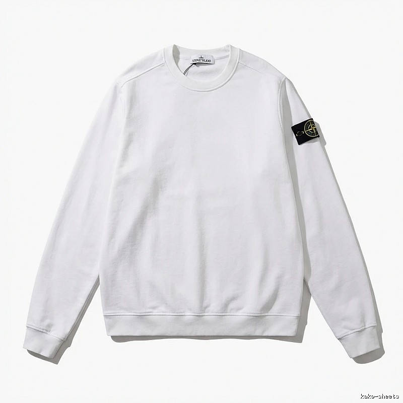 Stone Island basic simple white sweatshirt