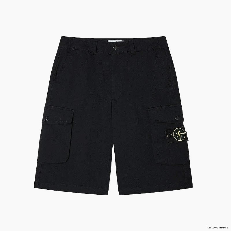 Stone Island Classic Workwear Style Black Cargo Shorts