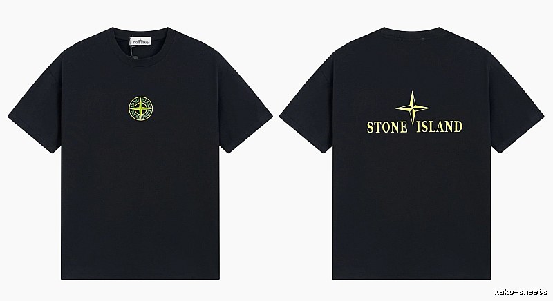 Stone Island Compass Series Streetwear Black Short Sleeve T-Shirt