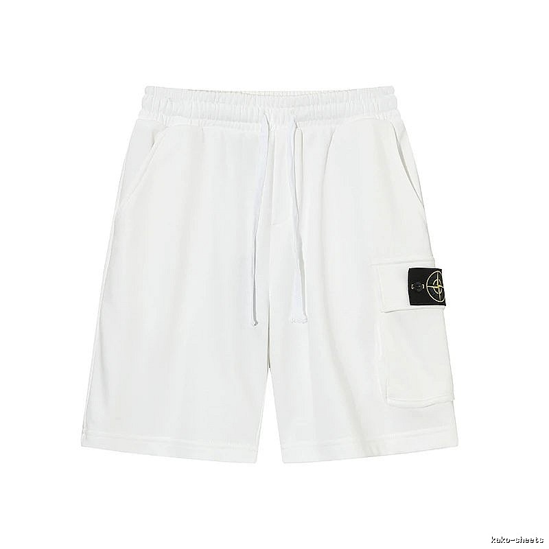 Stone Island Compass Series Workwear Style White Shorts