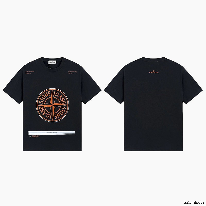 Stone Island Compass Techwear Style Black Short Sleeve T-Shirt