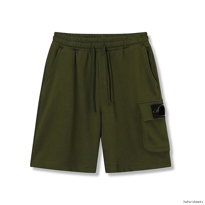Stone Island military green work-style shorts