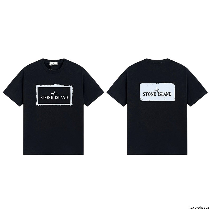 Stone Island Printed Street Style Black T-Shirt