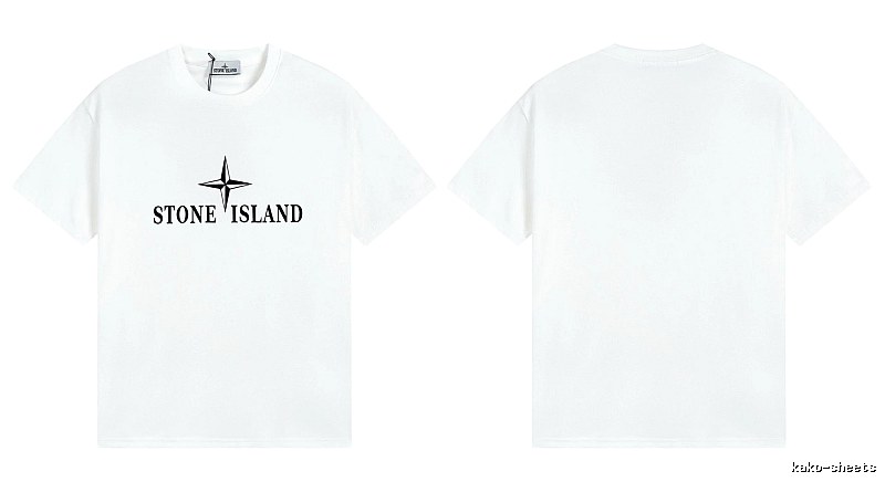 Stone Island Printed Street Style White T-Shirt