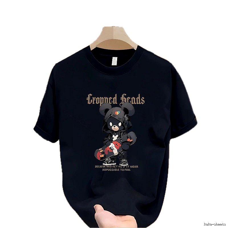 Streetwear Brand Bearbrick Skateboarding Street Style Navy Blue T-Shirt