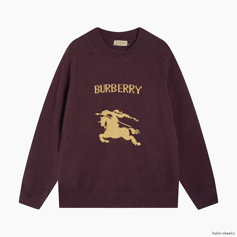 Streetwear Rotation Wool Knit Sweater by Burberry with Graphic Lettering
