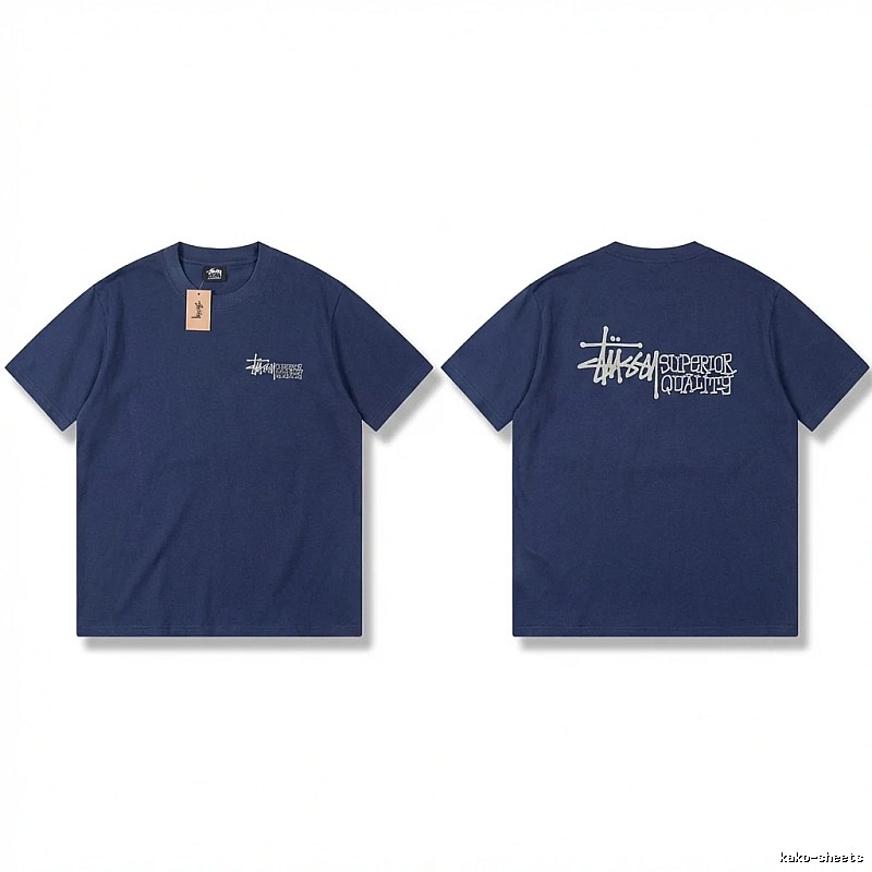 Stussy basic casual dark blue T-shirt