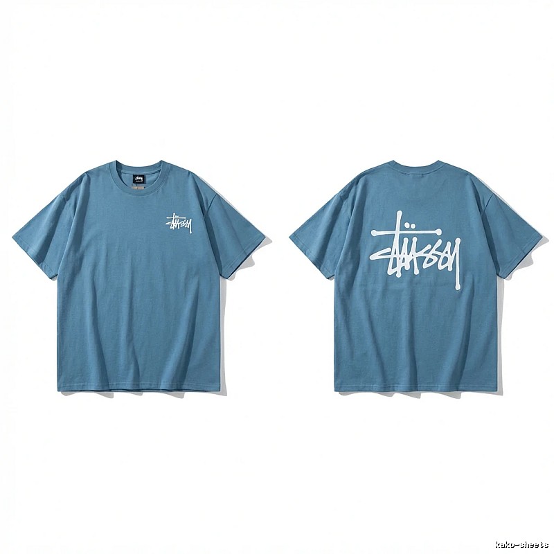 Stussy basic simple style blue T-shirt