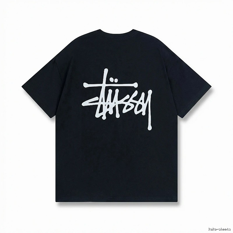 Stussy basic street style black T-shirt