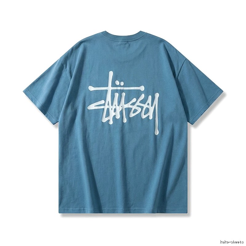 Stussy Basic Style Graffiti Blue T-shirt