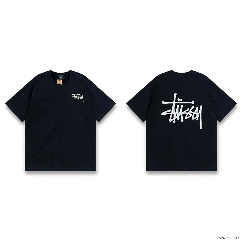 Stussy basic style simple black T-shirt