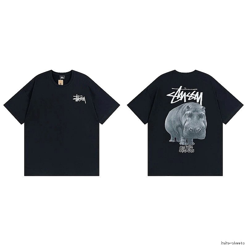 Stussy Black Spider Graphic T-Shirt Match Day Logo