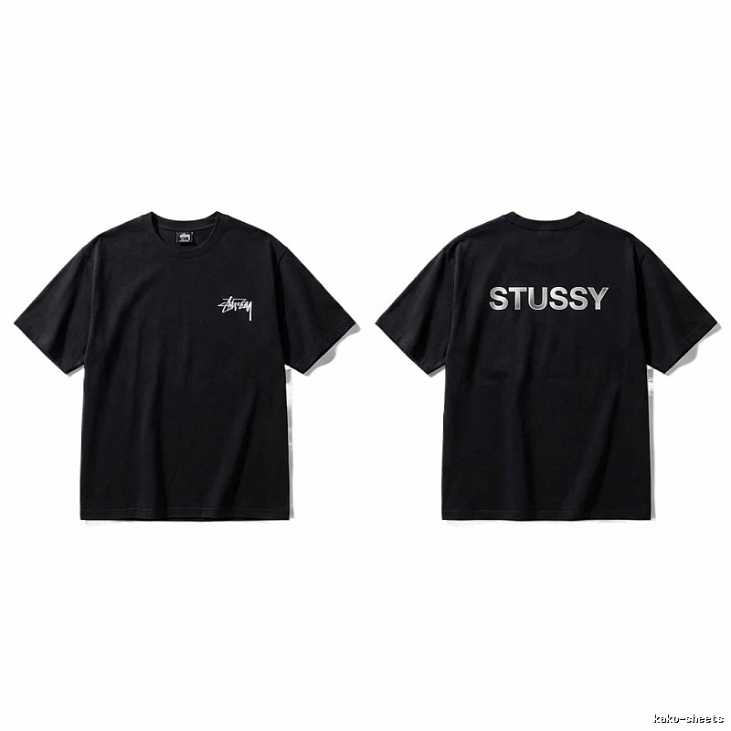 Stussy classic black trendy T-shirt