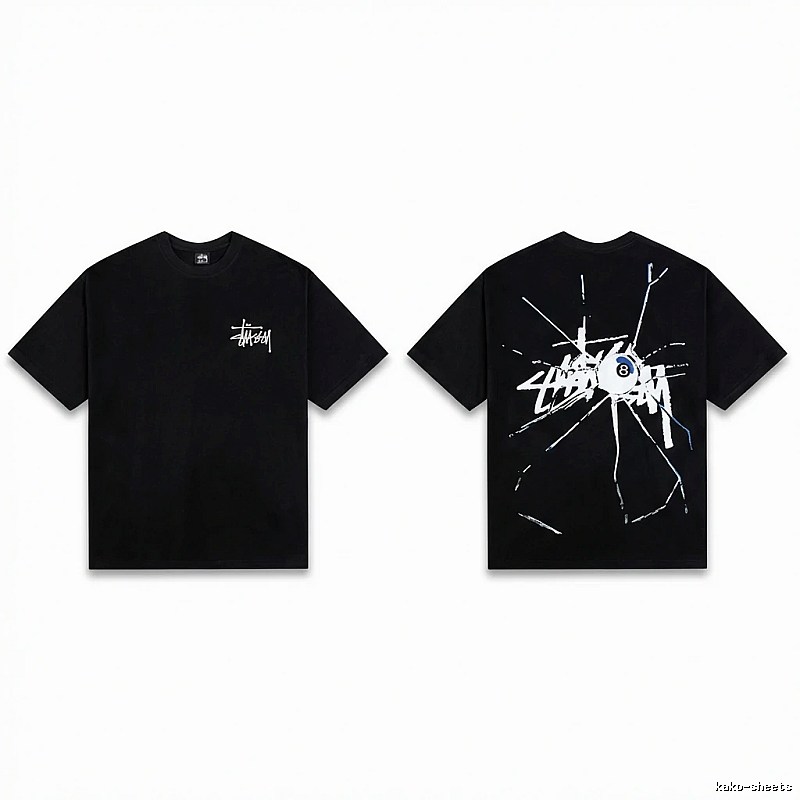 Stussy dark ripped style short-sleeve shirt