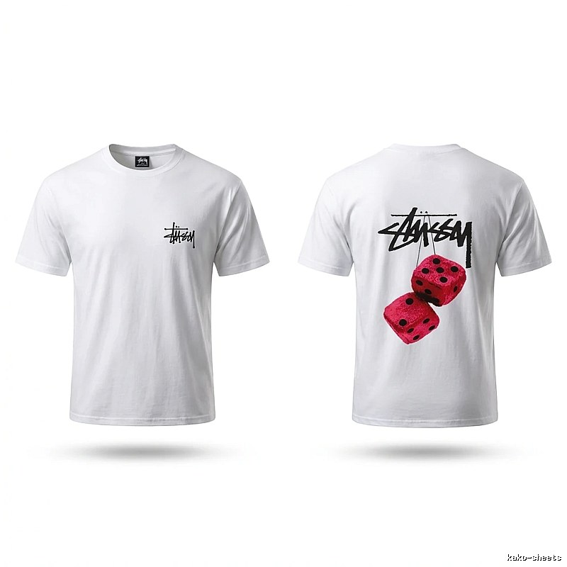 Stussy Dice Print White T-shirt