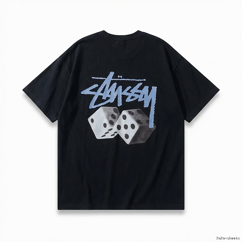Stussy Dice Trendy Brand Black T-shirt
