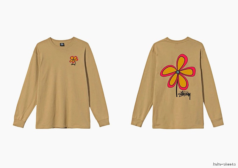 Stussy Floral Casual Khaki Long-Sleeve