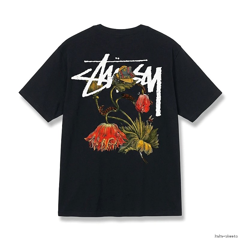Stussy Floral Style Black T-shirt