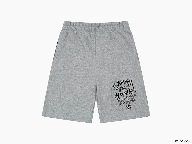 Stussy graffiti-style grey shorts
