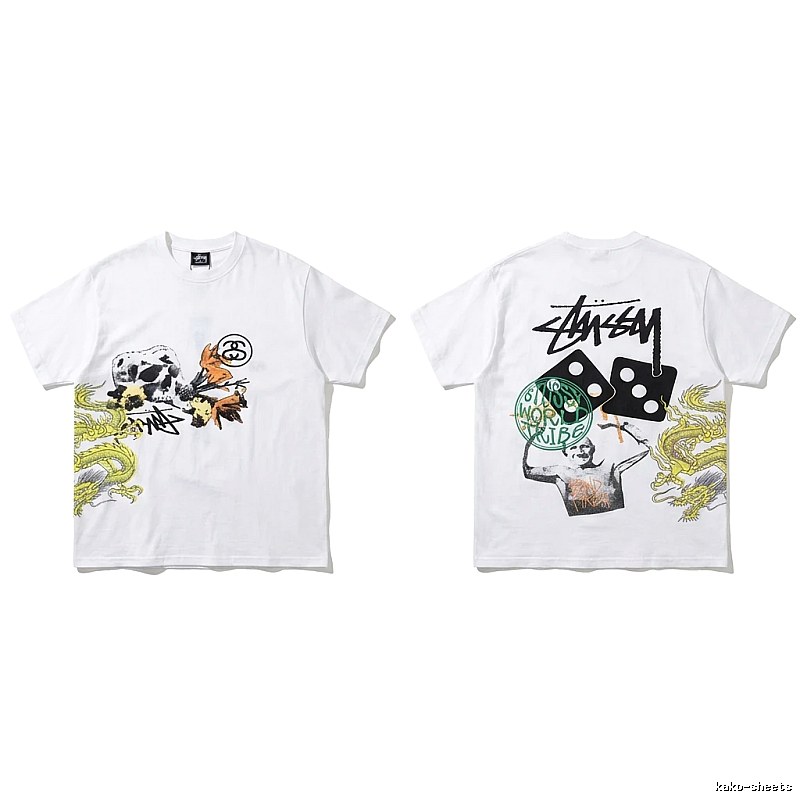 Stussy graffiti-style white T-shirt