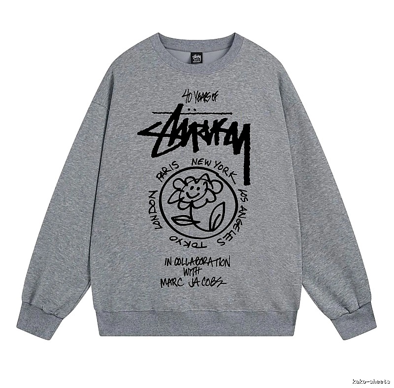 Stussy Gray Style 539 Graphic SweatShirt Minimal Look