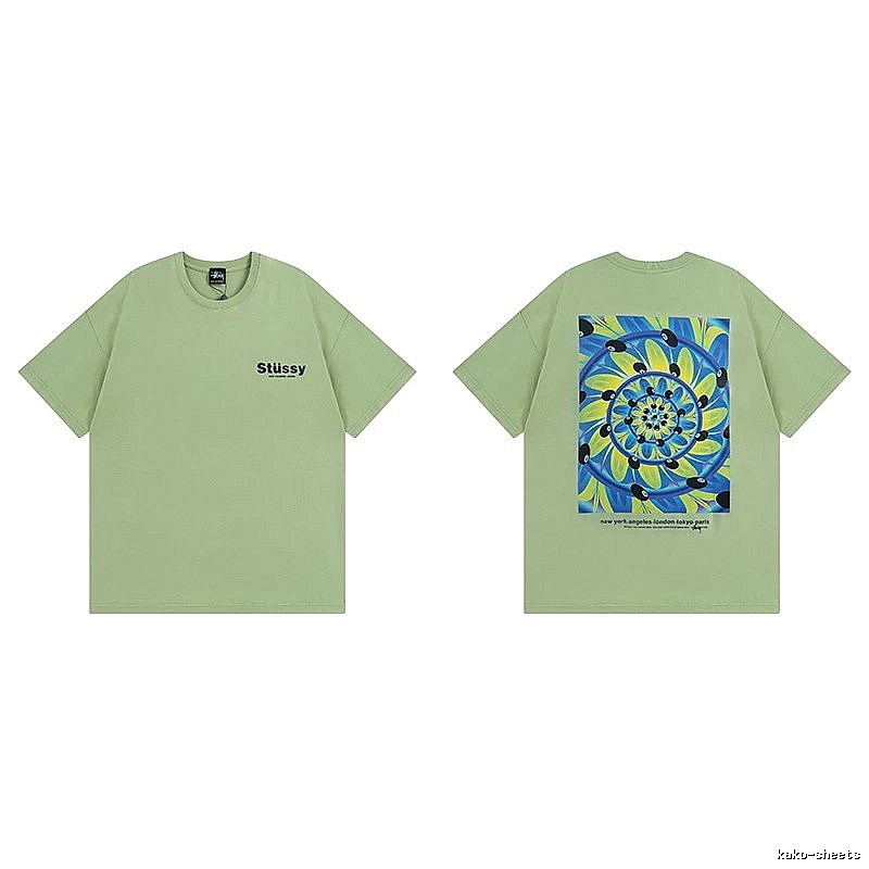 Stussy Green Spider Graphic T-Shirt Outdoor Days Logo