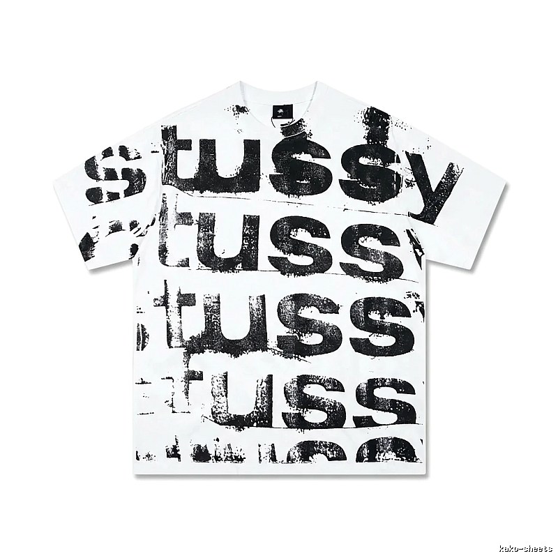 Stussy letter print white T-shirt