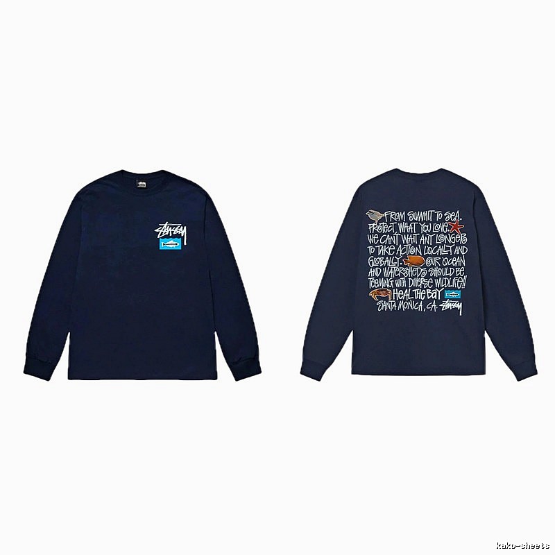 Stussy Ocean Protection Style Dark Blue Long-sleeve