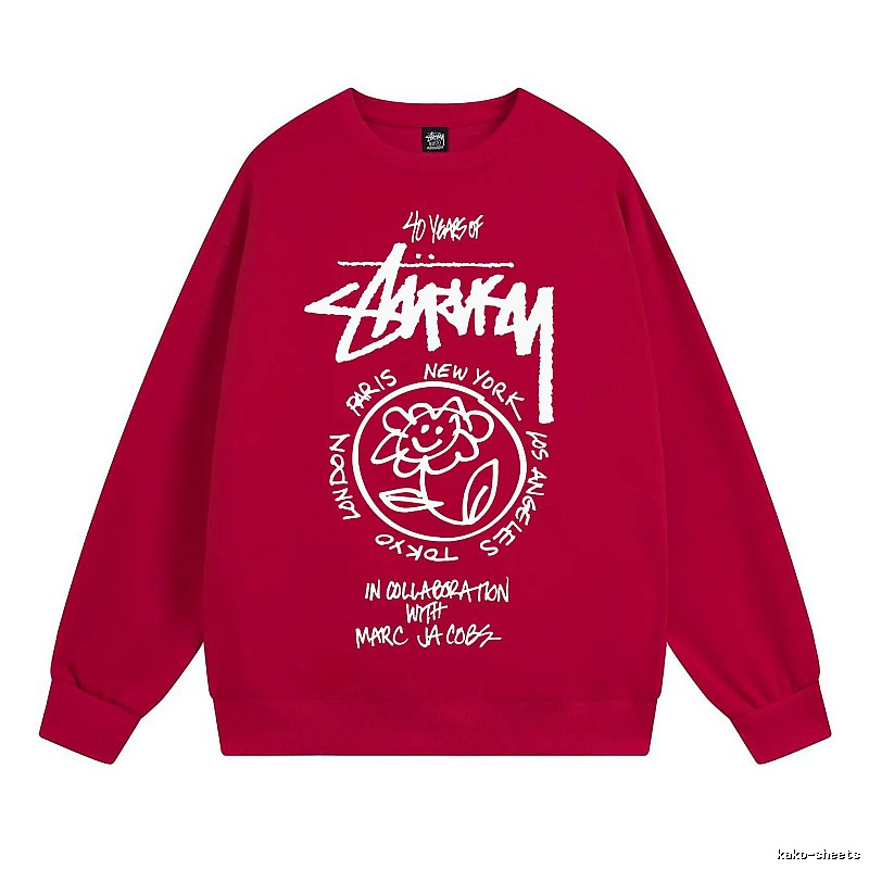 Stussy Red Style 539 Graphic SweatShirt Downtown Style